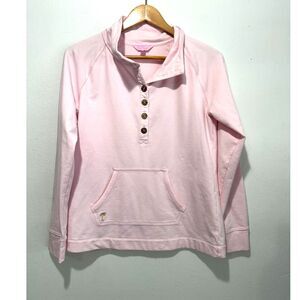 Lilly Pulitzer Captain popover sweater pink casual feminine romantic women L